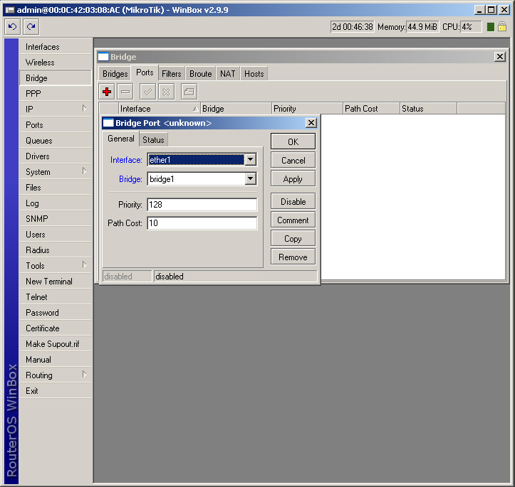 WinBox Screenshot